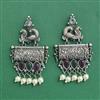 Moti Earring With Oxidised Plating