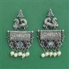 Moti Earring With Oxidised Plating