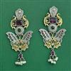 Oxidised Moti Earring With 2 Tone Plating