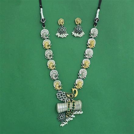 Oxidised Classic Necklace With 2 Tone Plating