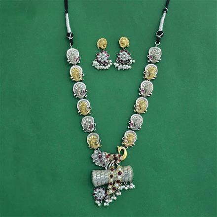 Oxidised Classic Necklace With 2 Tone Plating