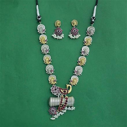 Oxidised Classic Necklace With 2 Tone Plating