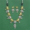 Oxidised Moti Necklace With 2 Tone Plating