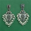 Moti Earring With Oxidised Plating