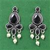 Moti Earring With Oxidised Plating