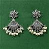 Moti Earring With Oxidised Plating