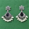Moti Earring With Oxidised Plating