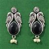 Moti Earring With Oxidised Plating