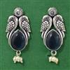 Moti Earring With Oxidised Plating
