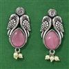 Moti Earring With Oxidised Plating
