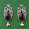 Moti Earring With Oxidised Plating