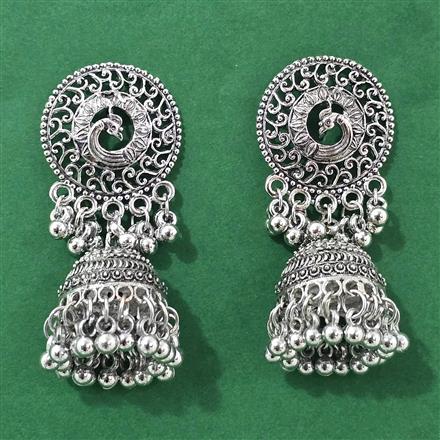 Jhumki With Oxidised Plating