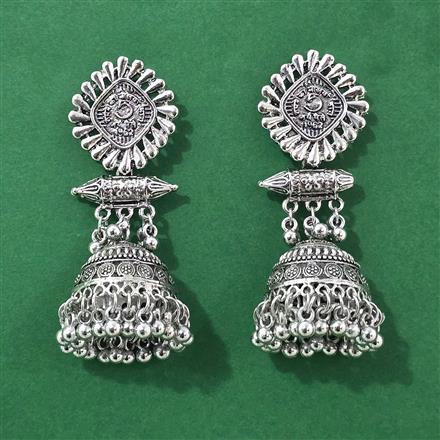 Jhumki With Oxidised Plating