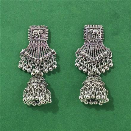 Jhumki With Oxidised Plating