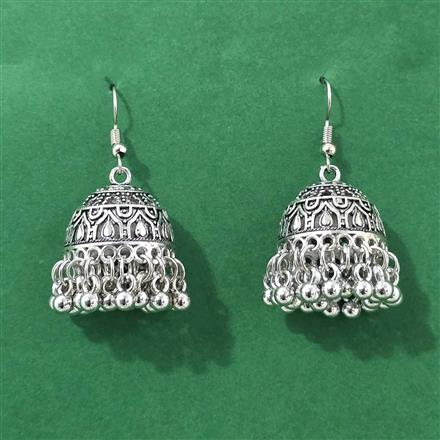 Jhumki With Oxidised Plating