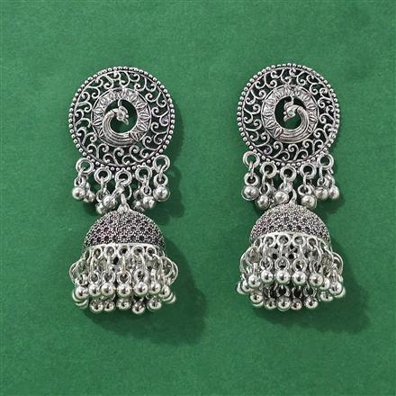 Jhumki With Oxidised Plating