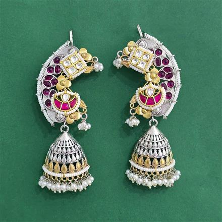 Oxidised Earcuff With 2 Tone Plating