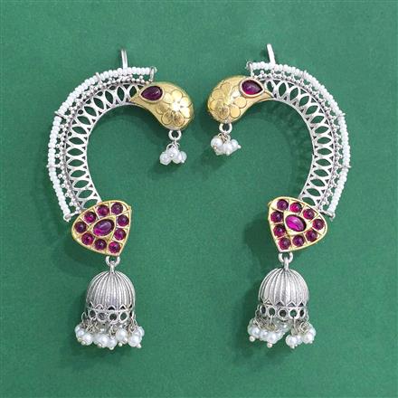 Oxidised Earcuff With 2 Tone Plating