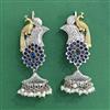 Oxidised Peacock Earring With 2 Tone Plating