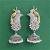 Oxidised Peacock Earring With 2 Tone Plating