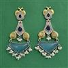 Oxidised Moti Earring With 2 Tone Plating