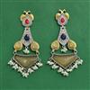 Oxidised Moti Earring With 2 Tone Plating