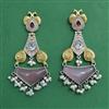 Oxidised Moti Earring With 2 Tone Plating