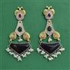 Oxidised Moti Earring With 2 Tone Plating