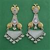 Oxidised Moti Earring With 2 Tone Plating