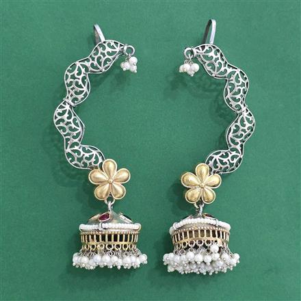 Oxidised Earcuff With 2 Tone Plating