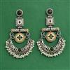 Oxidised Moti Earring With 2 Tone Plating