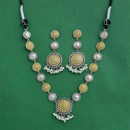 Oxidised Classic Necklace With 2 Tone Plating