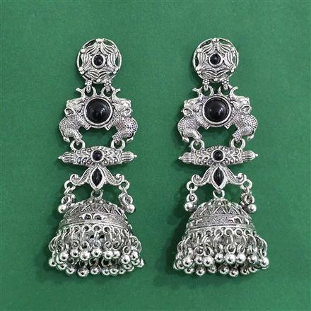 Jhumki With Oxidised Plating