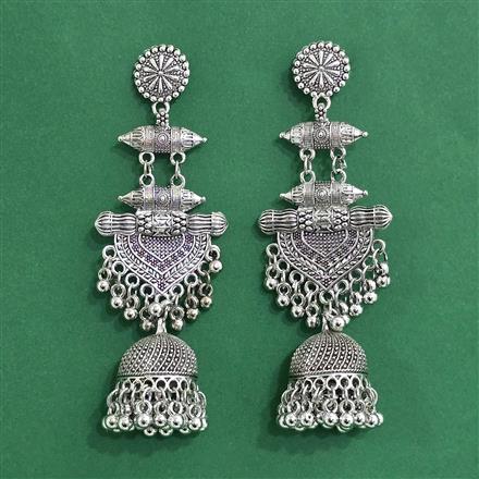 Jhumki With Oxidised Plating
