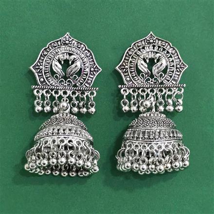Jhumki With Oxidised Plating