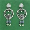 Moti Earring With Oxidised Plating