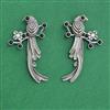 Moti Earring With Oxidised Plating