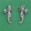 Moti Earring With Oxidised Plating