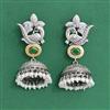 Oxidised Peacock Earring With 2 Tone Plating