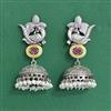 Oxidised Peacock Earring With 2 Tone Plating