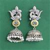 Oxidised Peacock Earring With 2 Tone Plating