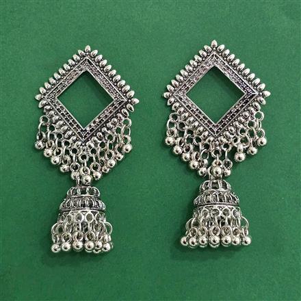Jhumki With Oxidised Plating