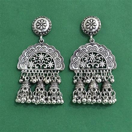 Classic Earring With Oxidised Plating