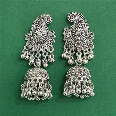 Jhumki With Oxidised Plating