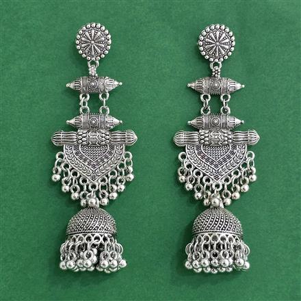 Jhumki With Oxidised Plating