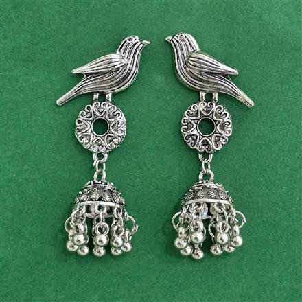 Jhumki With Oxidised Plating