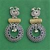 Oxidised Peacock Earring With 2 Tone Plating