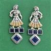 Oxidised Classic Earring With 2 Tone Plating
