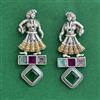 Oxidised Classic Earring With 2 Tone Plating