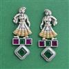 Oxidised Classic Earring With 2 Tone Plating